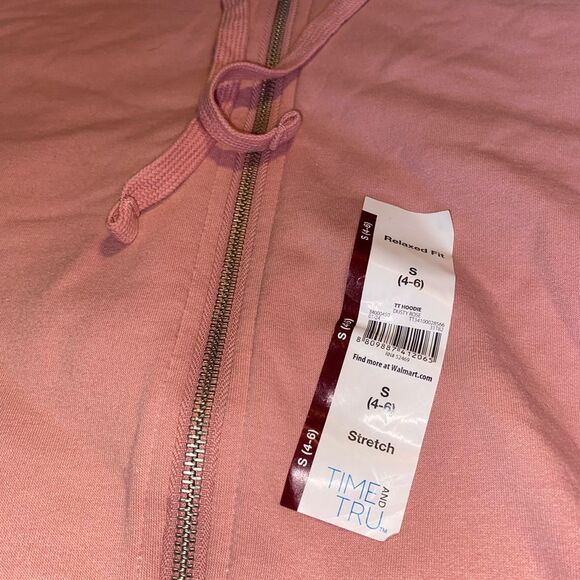 *NWT* Time and Tru Small (4-6) Juniors Dusty Rose Zip Hoodie - Picture 2 of 5